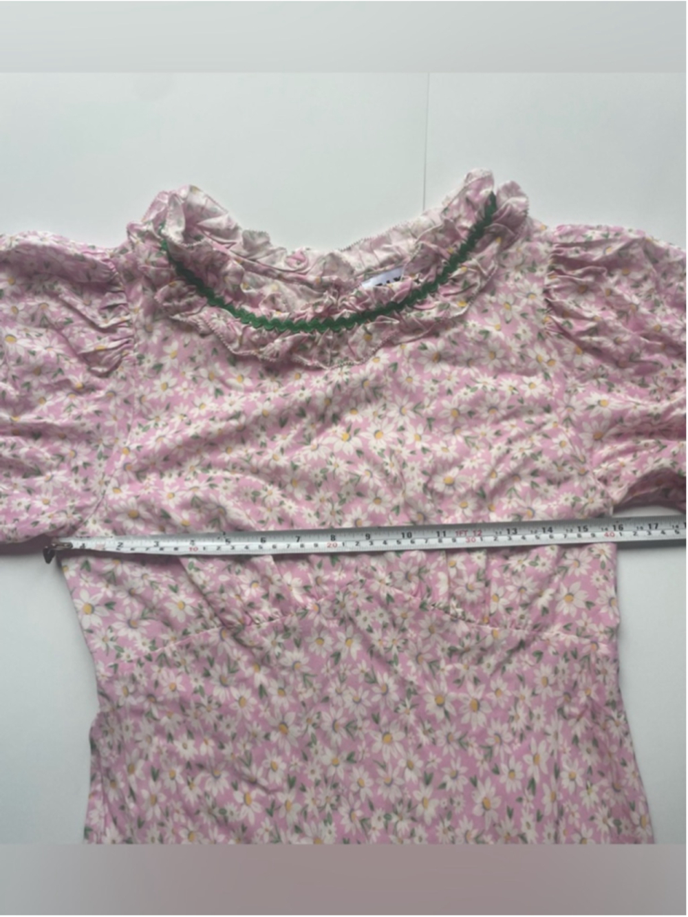 Rixo Deia Pink Floral Ruffled Midi Dress Puff Sleeve Voile Small - Picture 6 of 12